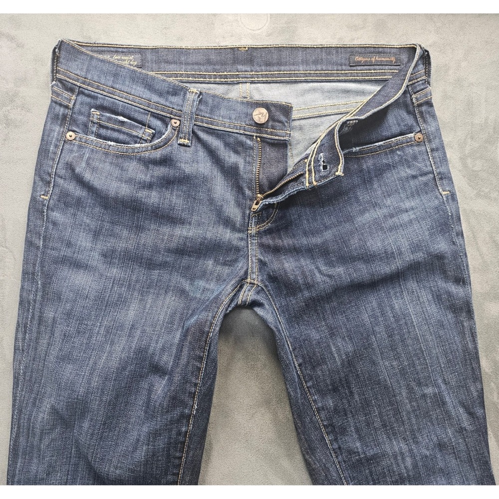Citizens of Humanity Ava 142 Low Waist Straight Leg Jeans Dark Wash Blue 28 (30)